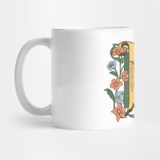 Art Nouveau Letter K, Ornamental Letter K, Art Deco Mug